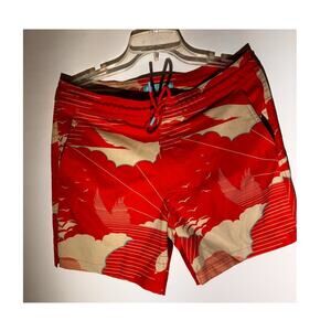 Tori Richard Red Graphic Swim Trunks – Size 32, Tradewind Technology Boardshorts